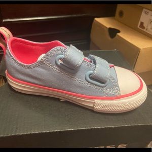 Toddler blue and pink Converse, size 7, brand new